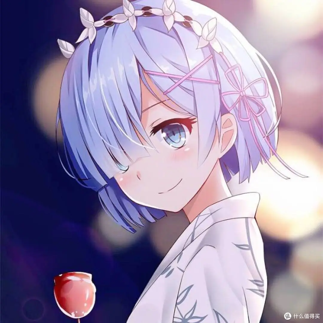 蓝发动漫角色插画